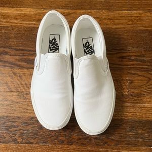 All White Slip on Vans